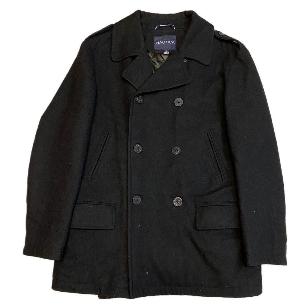 NAUTICA Wool Designer Heavy Peacoat - Black - L